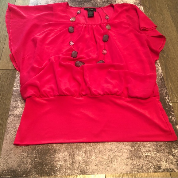 Bright Pink Layered Blouse / Top US 1X - Picture 4 of 8